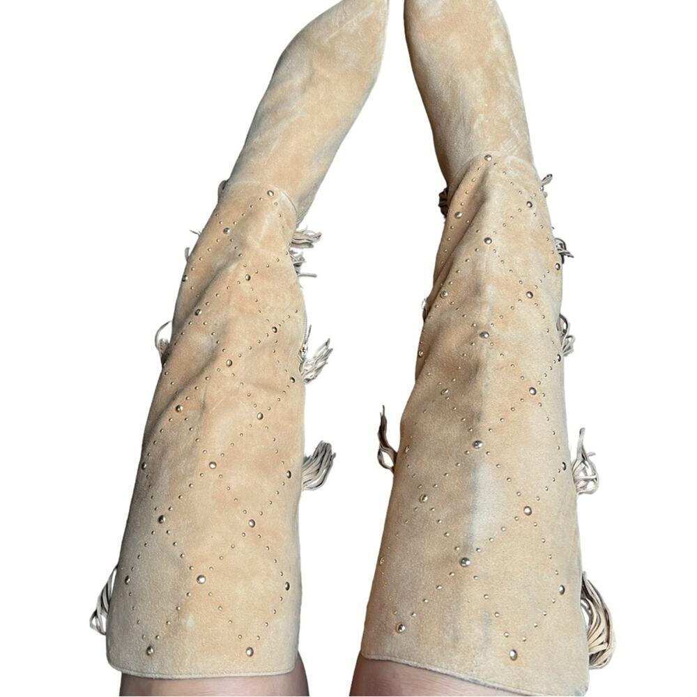 ▶️ Vince Camuto ◀️ Panaryaz Knee High Suede Fringe. Sz 9 - Picture 7 of 17